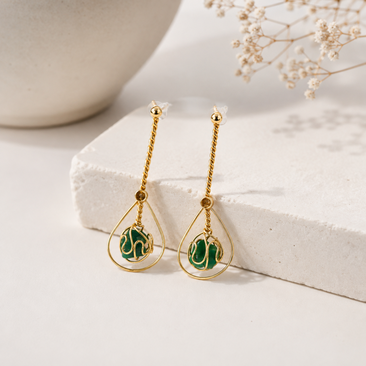 Chivor Emerald Teardrop Earrings