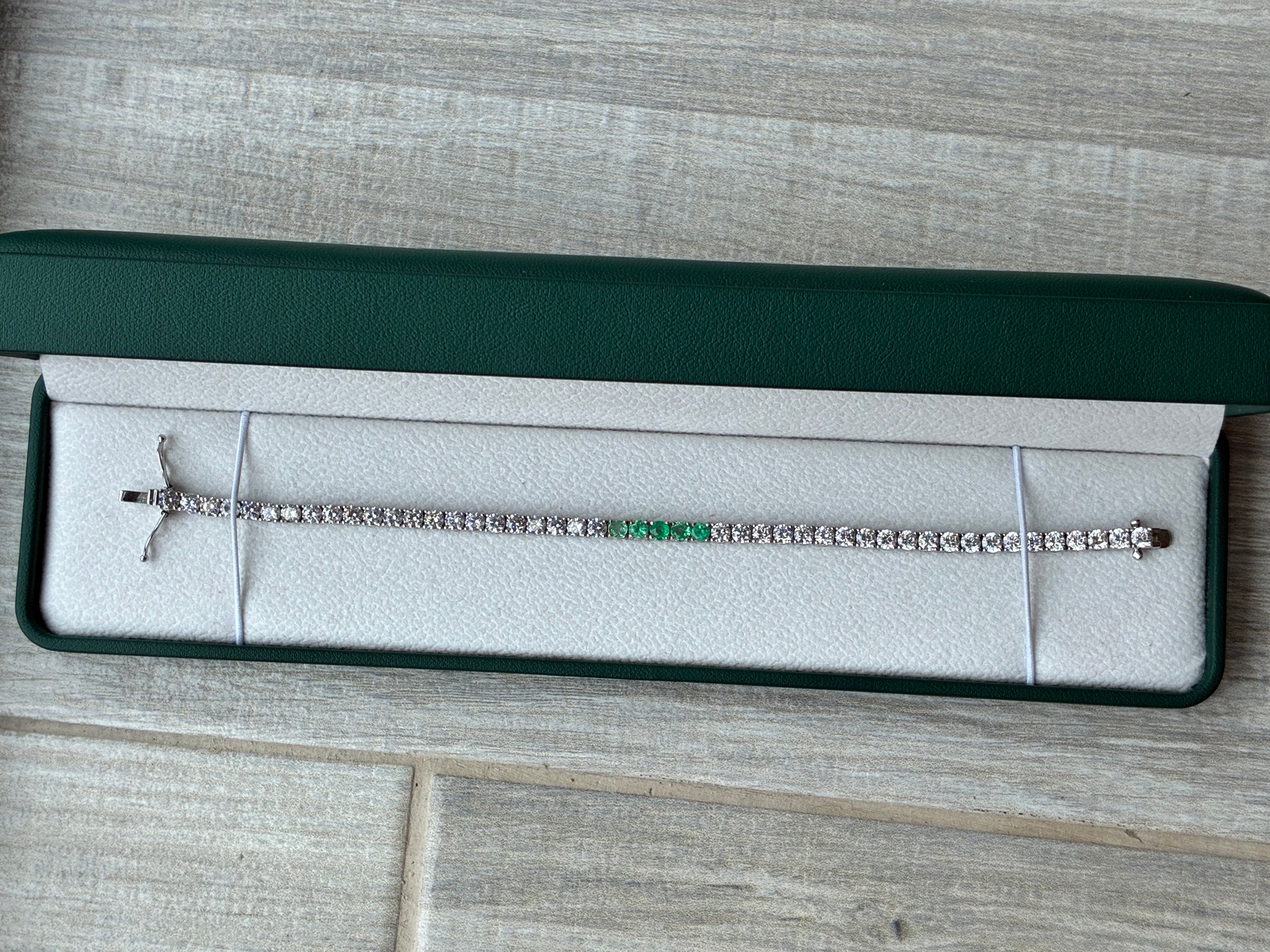 Colombian Emerald Tennis Bracelet – 3.55 mm | 925 Sterling Silver