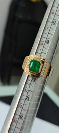 18K Gold Emerald & Diamond Statement Ring