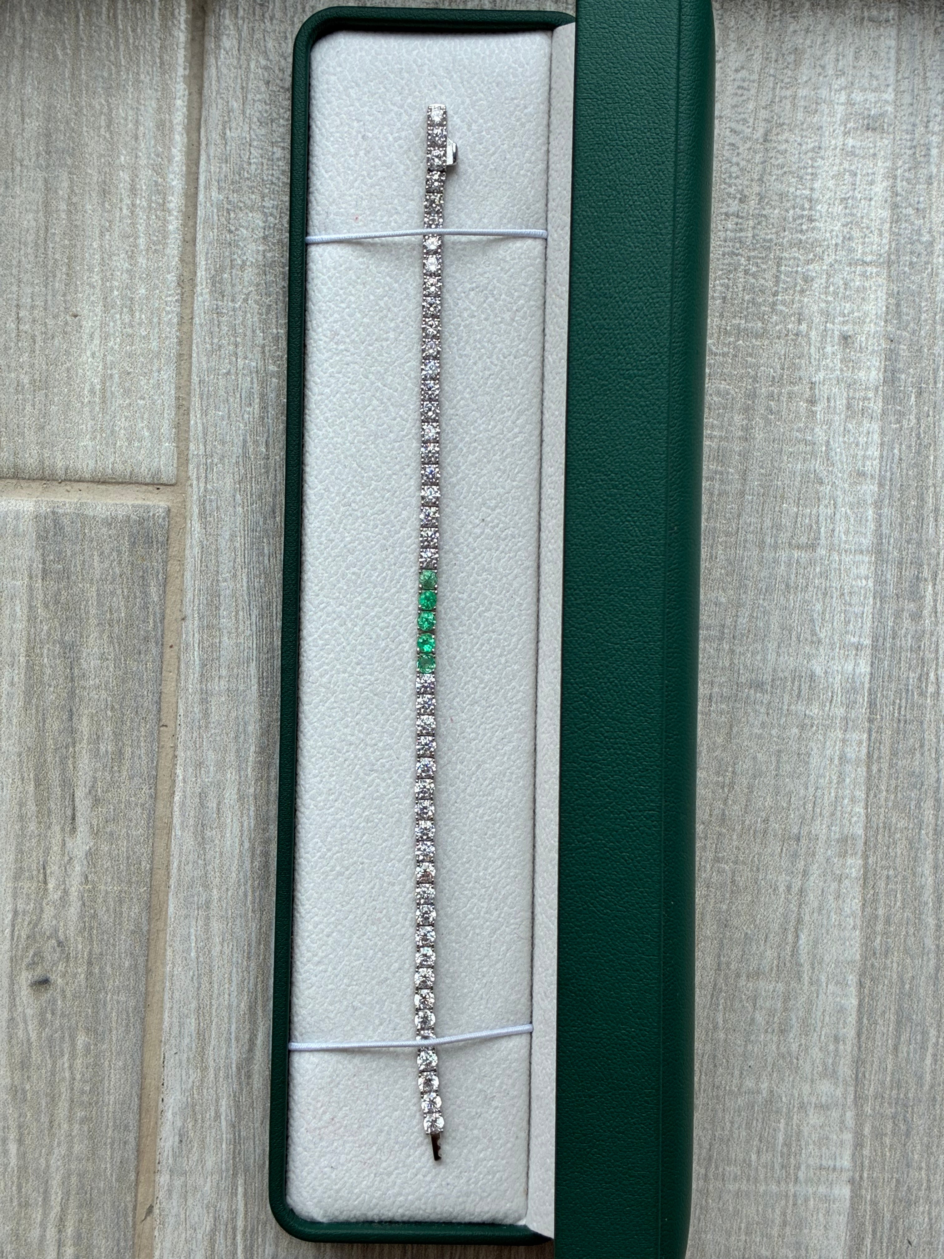 Colombian Emerald Tennis Bracelet – 3.50 mm | 925 Sterling Silver