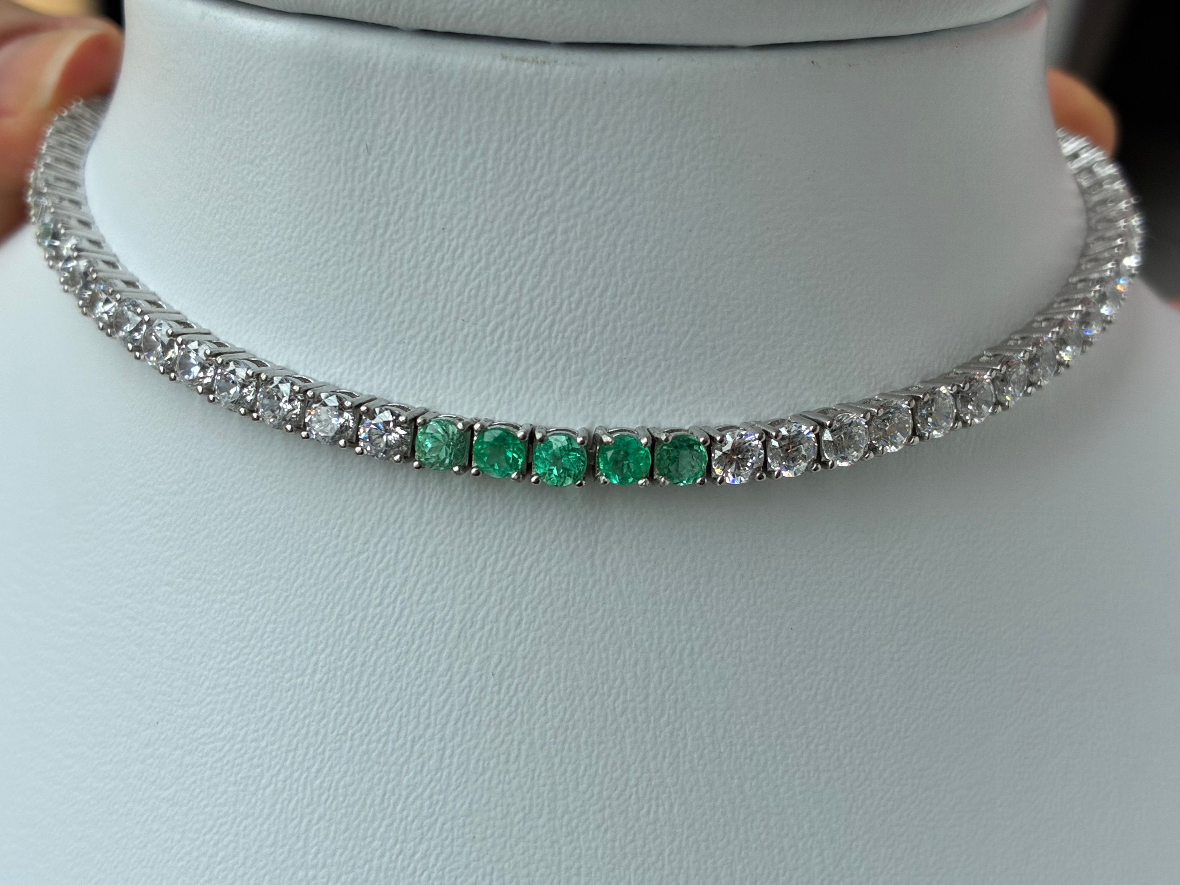 Colombian Emerald Tennis Bracelet – 3.50 mm | 925 Sterling Silver