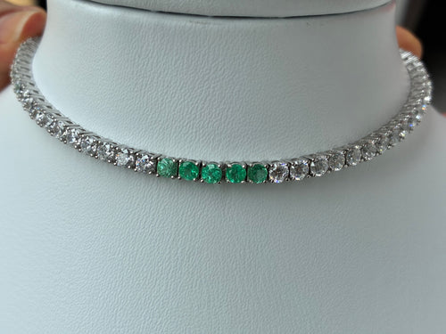 Colombian Emerald Tennis Bracelet – 2.88 mm | 925 Sterling Silver