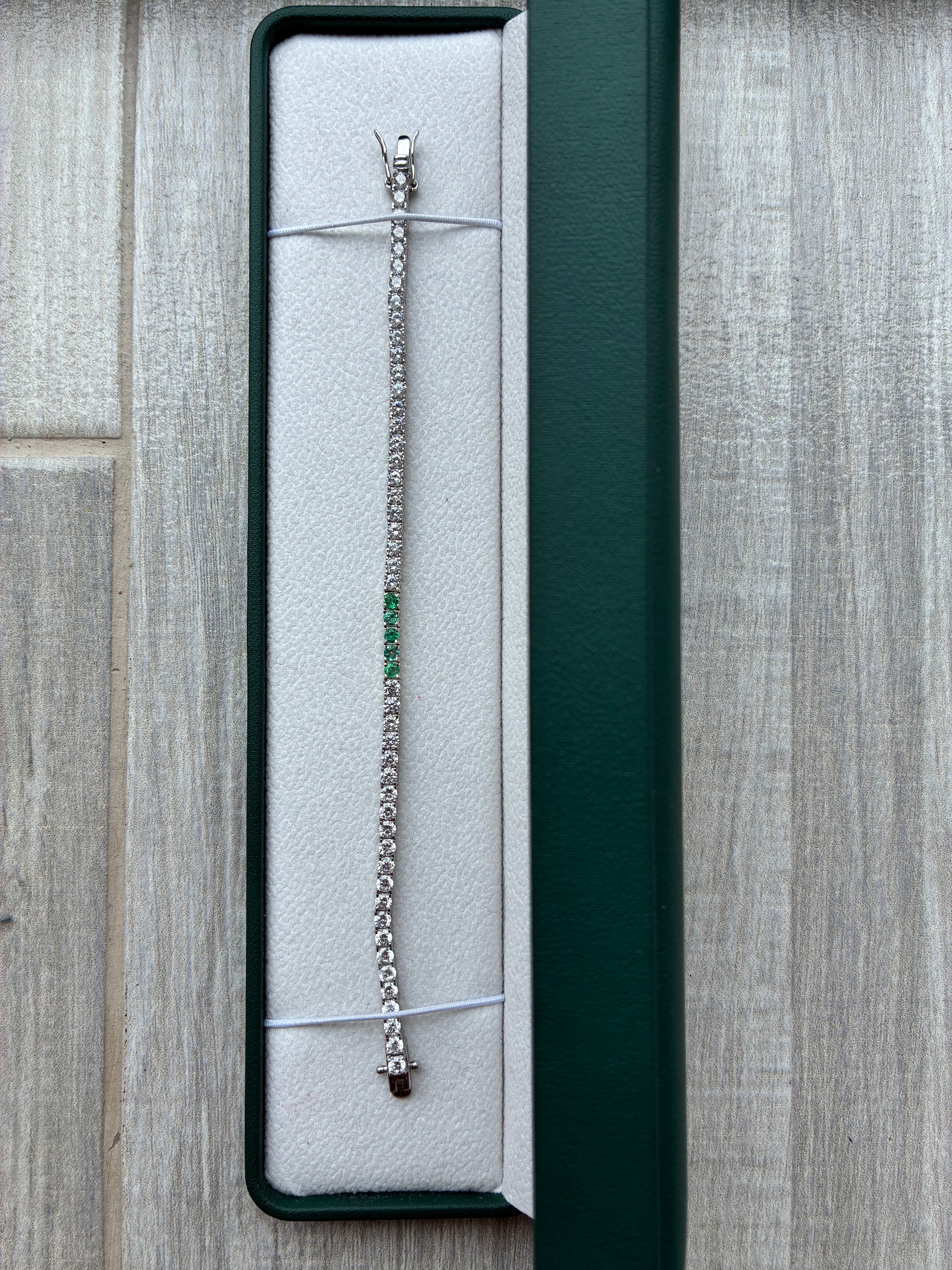 Colombian Emerald Tennis Bracelet – 2.72 mm | 925 Sterling Silver