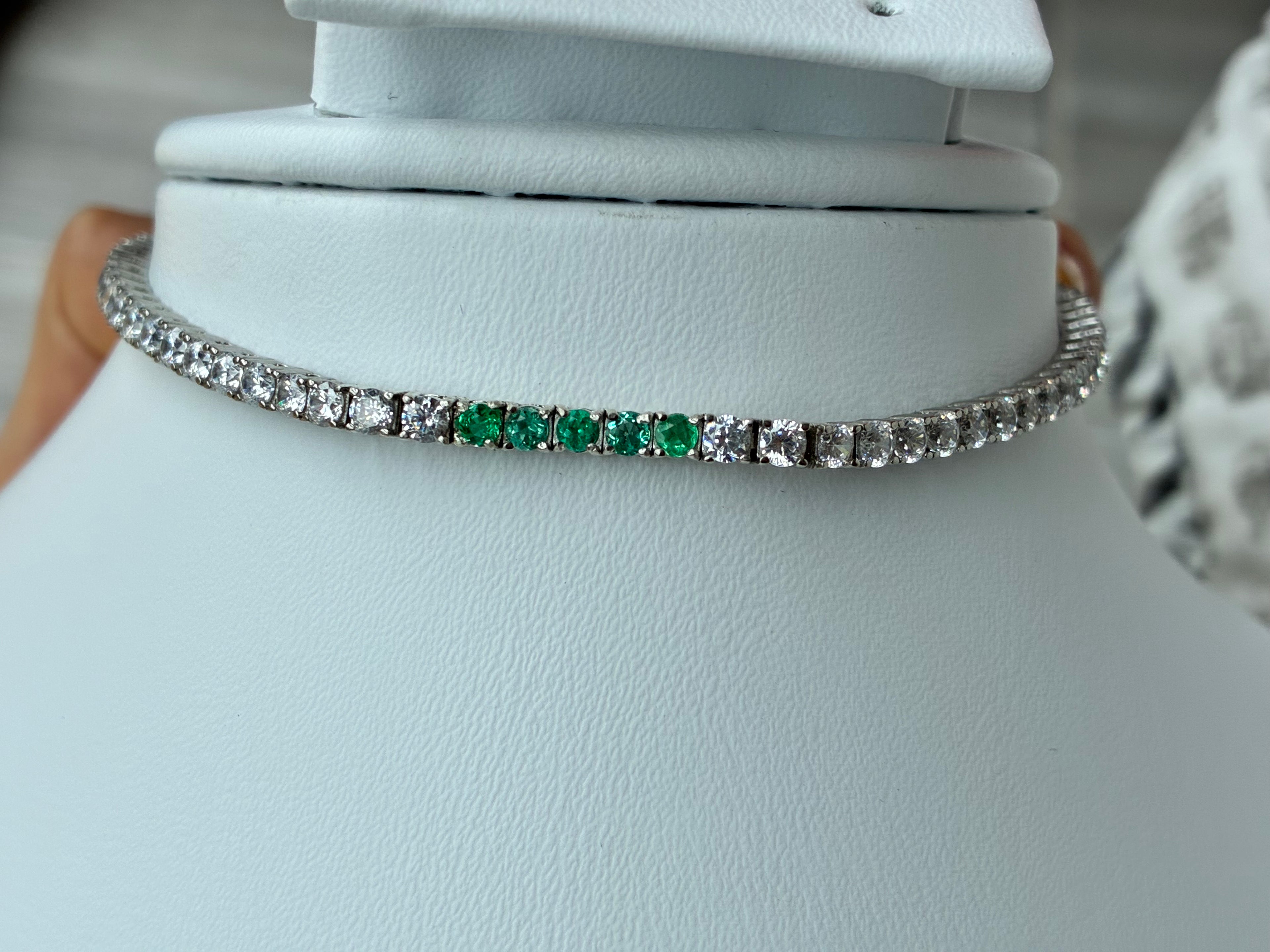 Colombian Emerald Tennis Bracelet – 2.72 mm | 925 Sterling Silver