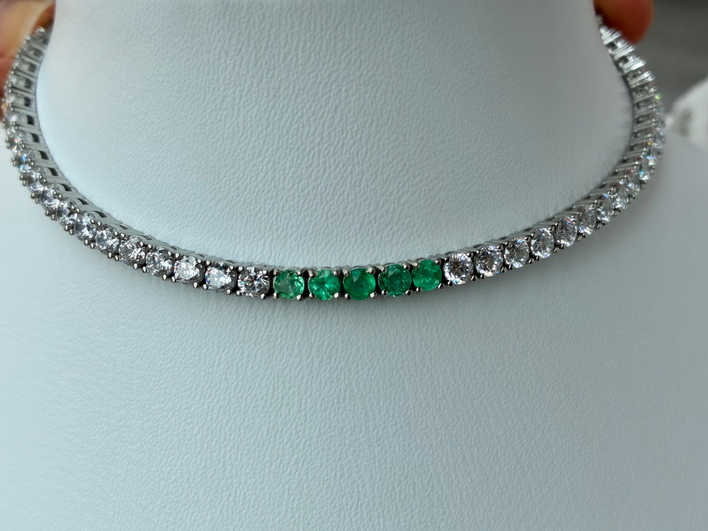Colombian Emerald Tennis Bracelet – 3.55 mm | 925 Sterling Silver