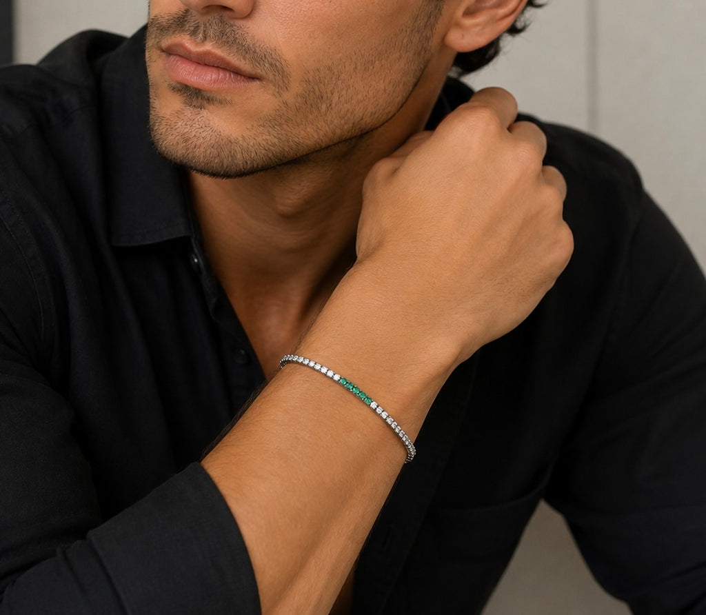 Colombian Emerald Tennis Bracelet – 2.88 mm | 925 Sterling Silver