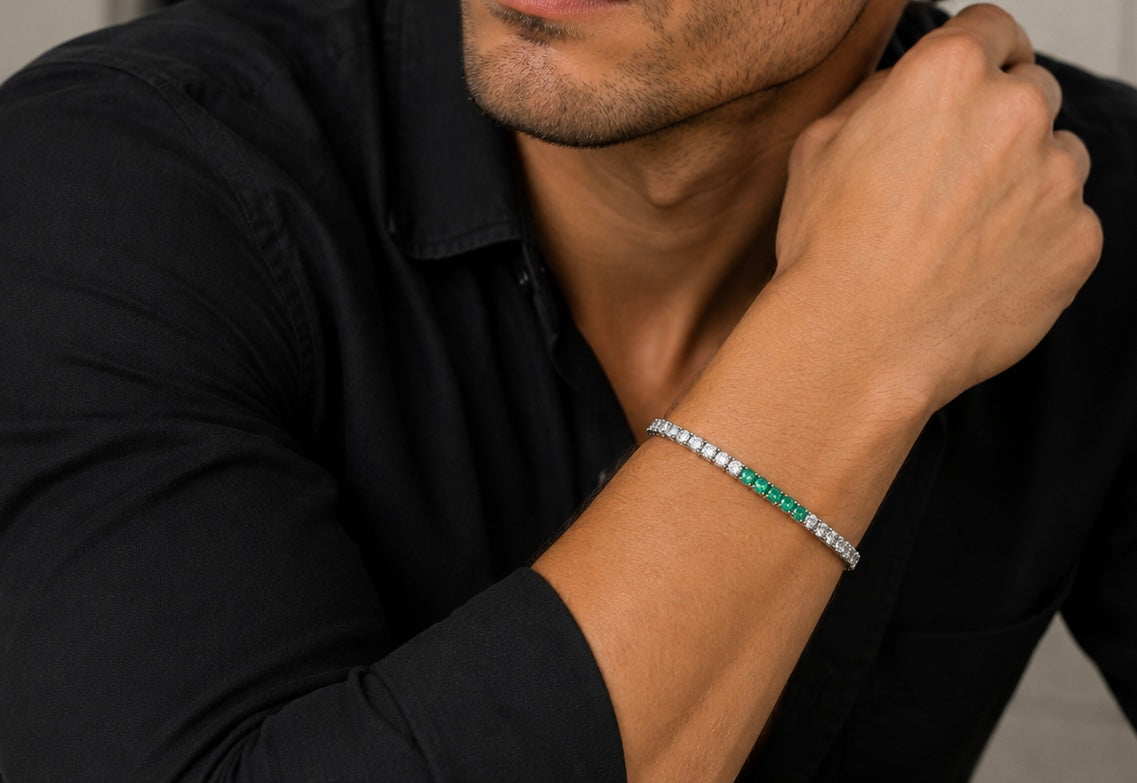 Colombian Emerald Tennis Bracelet – 3.50 mm | 925 Sterling Silver